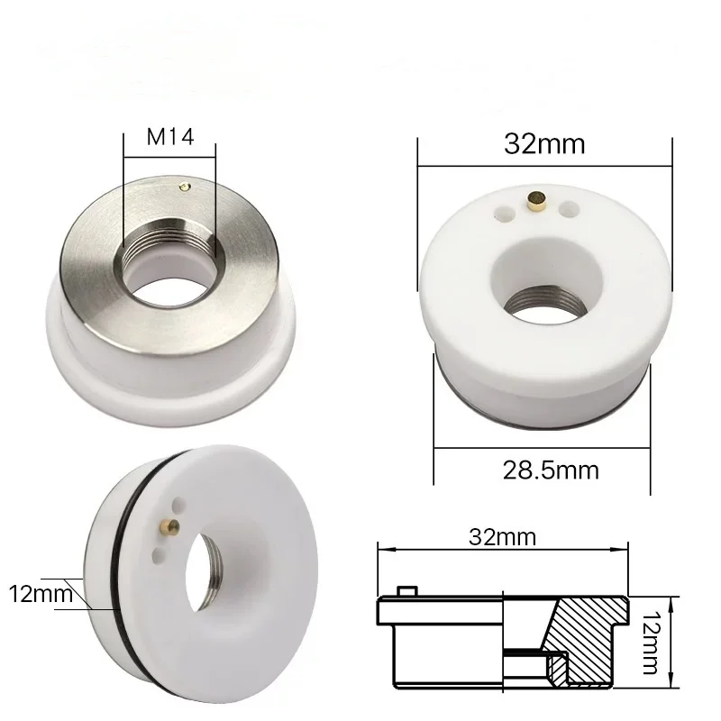 Briserm Laser Ceramic Ring D28 M11 D32 M14 Raytools Ceramic Nozzle Holder Precitec WSX Laser Head Ring laser machine spare parts