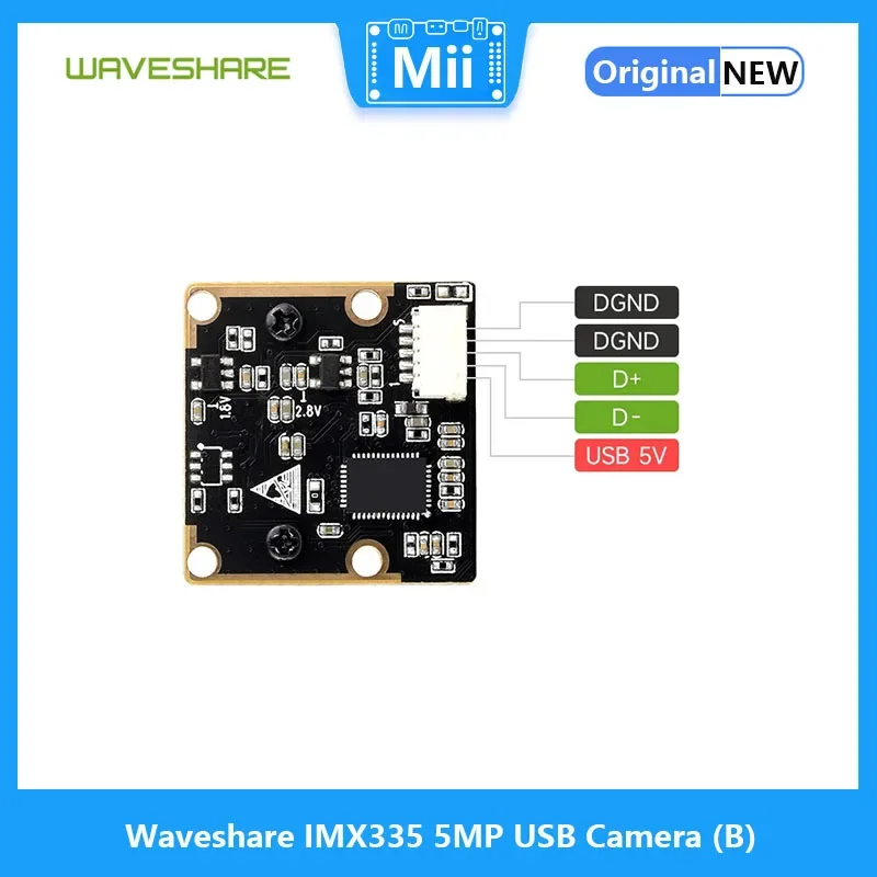 Waveshare IMX335 5MP USB 카메라(B), 2K 비디오 녹화, 저조도 조건에서 더 나은 감도, 넓은 동적 범위