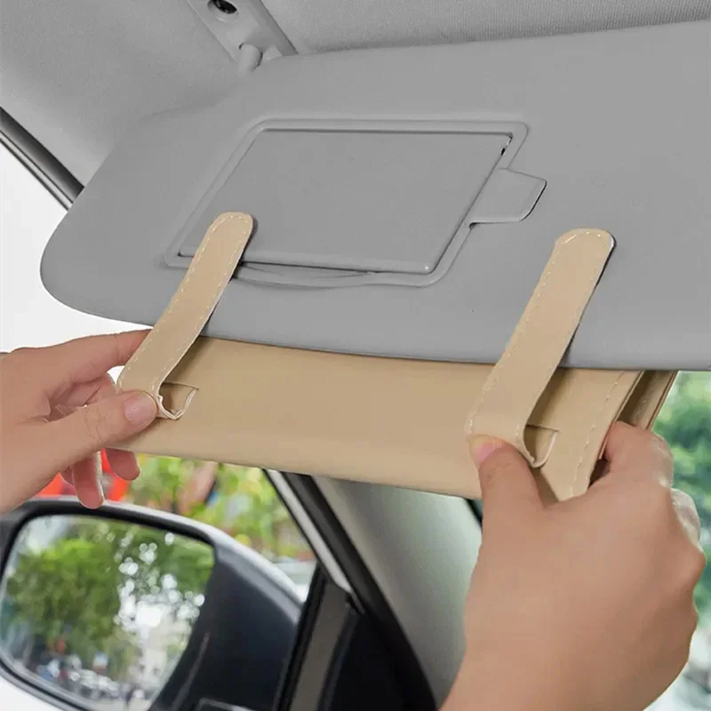 PU Leather Car Tissue Box Sun Visor Type Block Hanging Container Napkin Holder Paper Rack Organizer Storage Bag