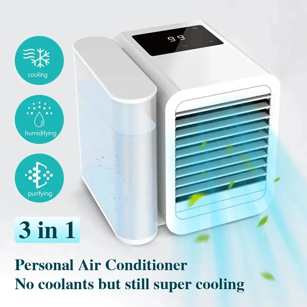 

Xiaomi Portable Mini Air Conditioner Usb Cooler Fan 1000ml Water Tank Cooling Humidifier For Office Home Mobile Conditioner