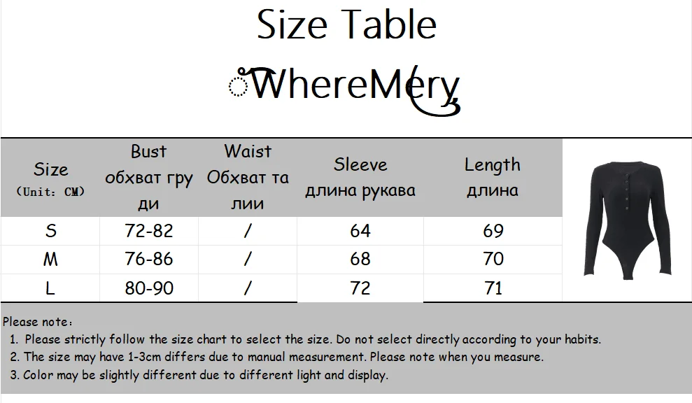 WhereMery Autumn Solid Long Sleeve Bodysuit Fantasy 2023 Button Half Cardigan Ribbed Bodices Sexy Bodycon Night Club Bodysuits