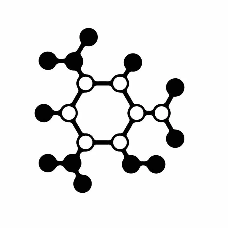 

Scientist Molecular Graphic Contour Decals Car Window Decoration Personality Pvc Waterproof Decals Black/white, 15cm*14cm
