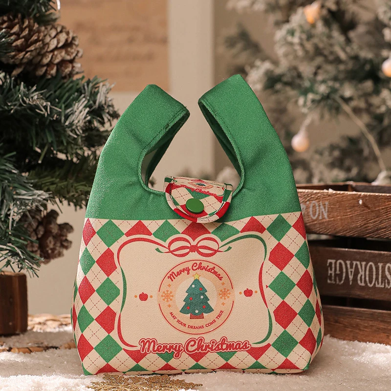 1PC Christmas Gift Bags Multi-Size Drawstring & Tote Bags With Cute Dachshund, Christmas Tree Pattern