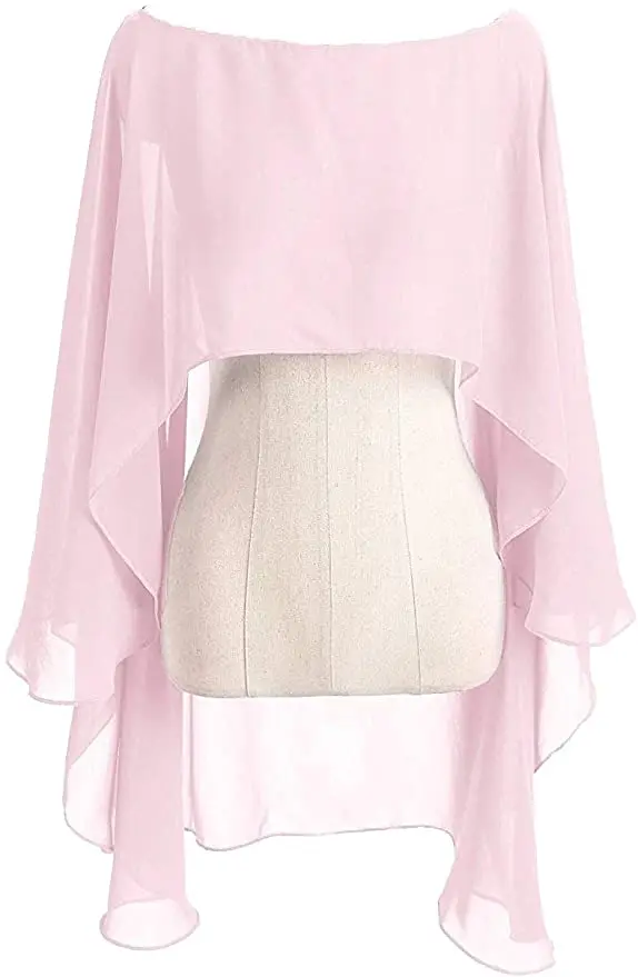 Chiffon Cape Bolero Women Femme Mariage Chalas Mujer Evening Wedding Bridal Jacket Wraps Accessories Peleryna Cloak Boda Shawl