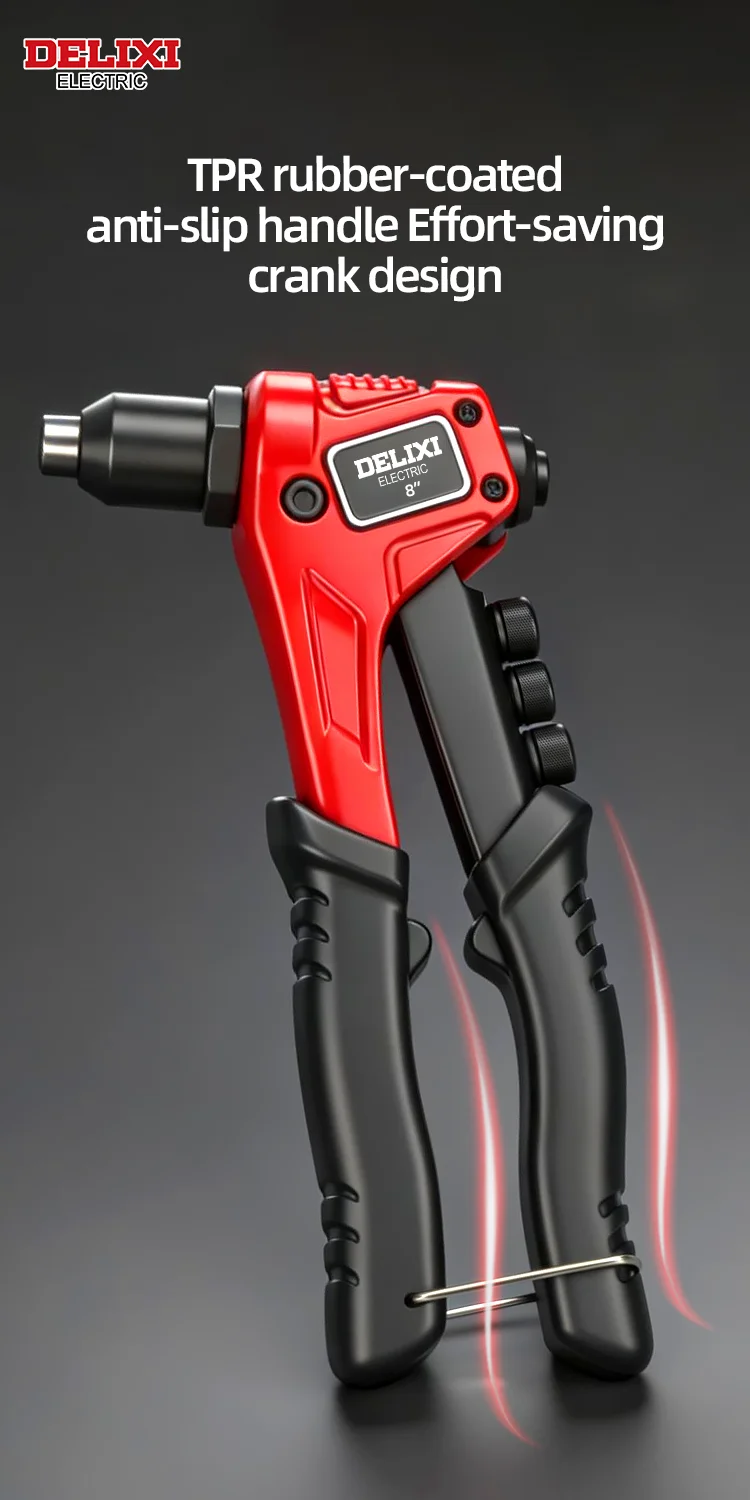 8''Heavy-Duty Hand Riveter,High-Lever Labor-Saving Design,Manual Tool for Fastening and Riveting Metal,Wood,Plastic