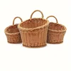 3 pieces of bamboo-like wall-mounted storage baskets, plastic woven hanging baskets, multi-functional sundries containers 5