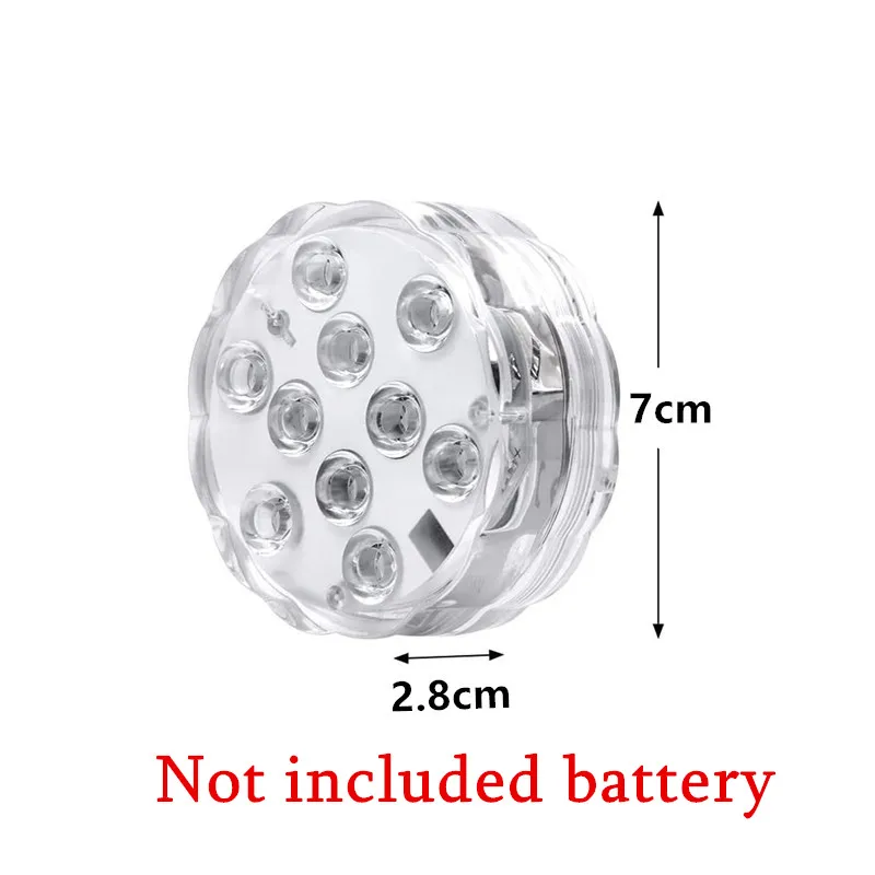 Description Picture 5 of item10leds RGB Led Submersible Light Underwater Night Lamp Battery Operated Garden Swimming Pool Light for Wedding Party Vase Bowl