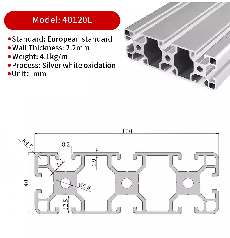 Industrielles Aluminiumprofil, europäischer Standard, 40er-Serie/80-Serie/100-Serie, automatisches Montagelinieprofil – Detail 17