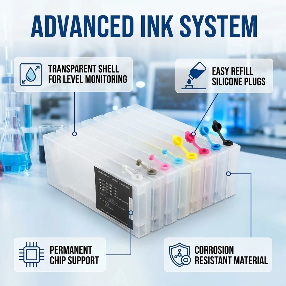 4880 4800 엡손 스타일러스 프로 4400 4450 7600 9600 4000 용 칩이 포함된 리필 가능 잉크 카트리지 300ML