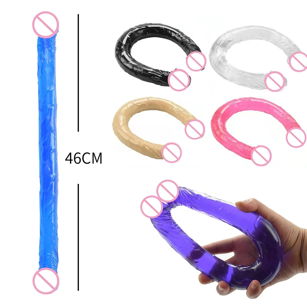 Sex Toys Big Double Head Dildo Long Jelly Realistic For Women