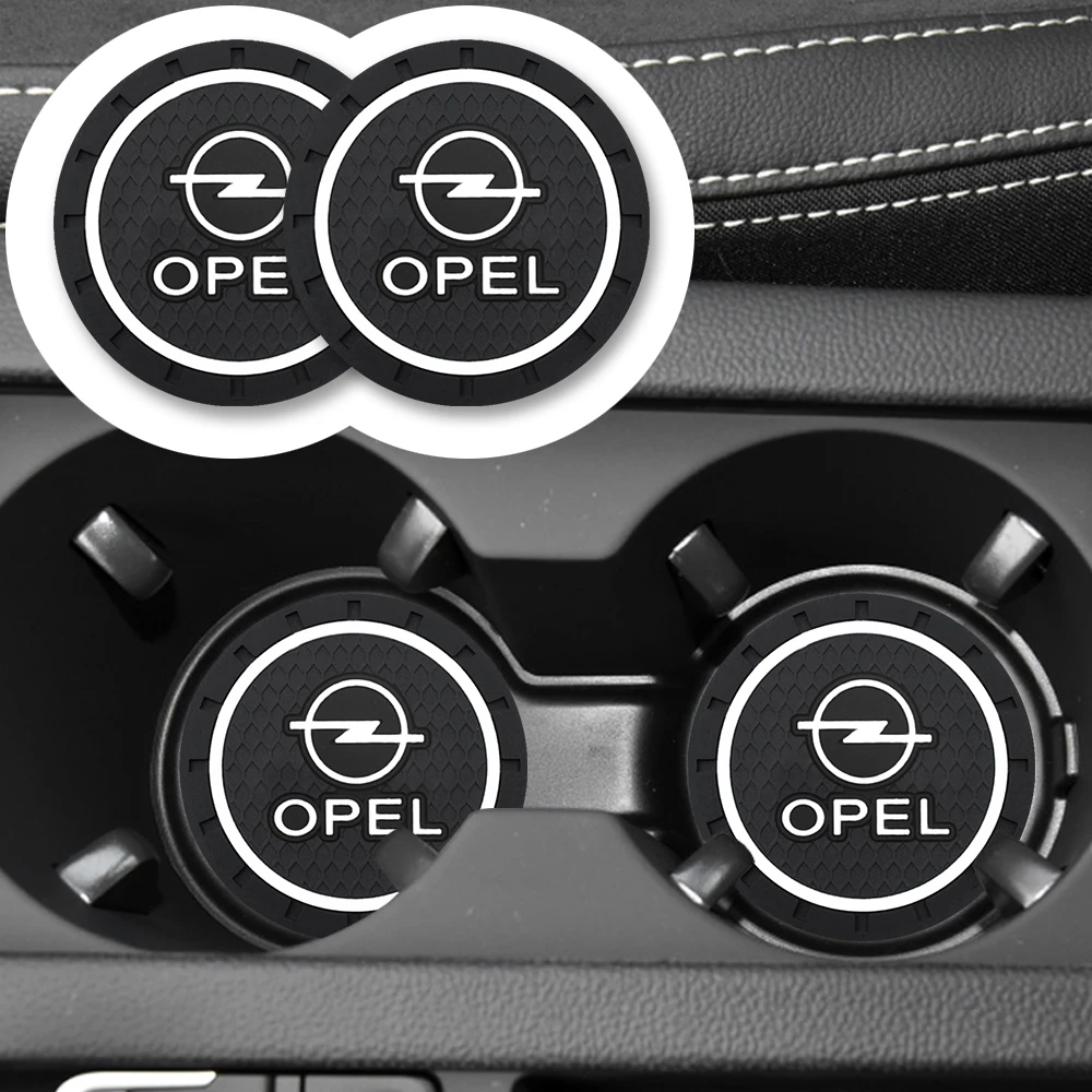 For Opel Astra J K Corsa Vectra D Zafira B Insignia Mokka PVC Car Coaster Water Cup Anti-Slip Silicone Pads Interior Accessories