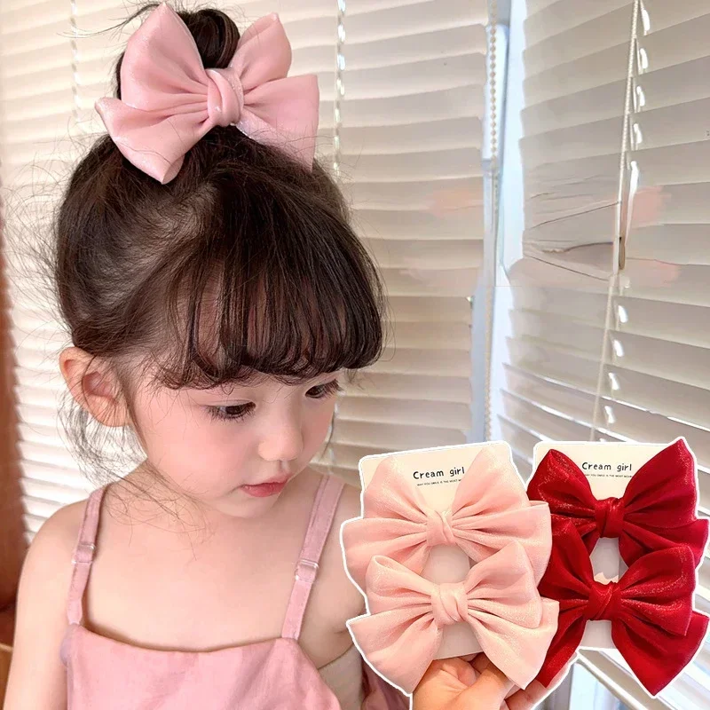 Kinder Bogen Haarnadel Schwarz Rot Rosa Prinzessin Haar Clips Mädchen Kinder Haar Zubehör Koreanische Mode Haar Clips Heißer