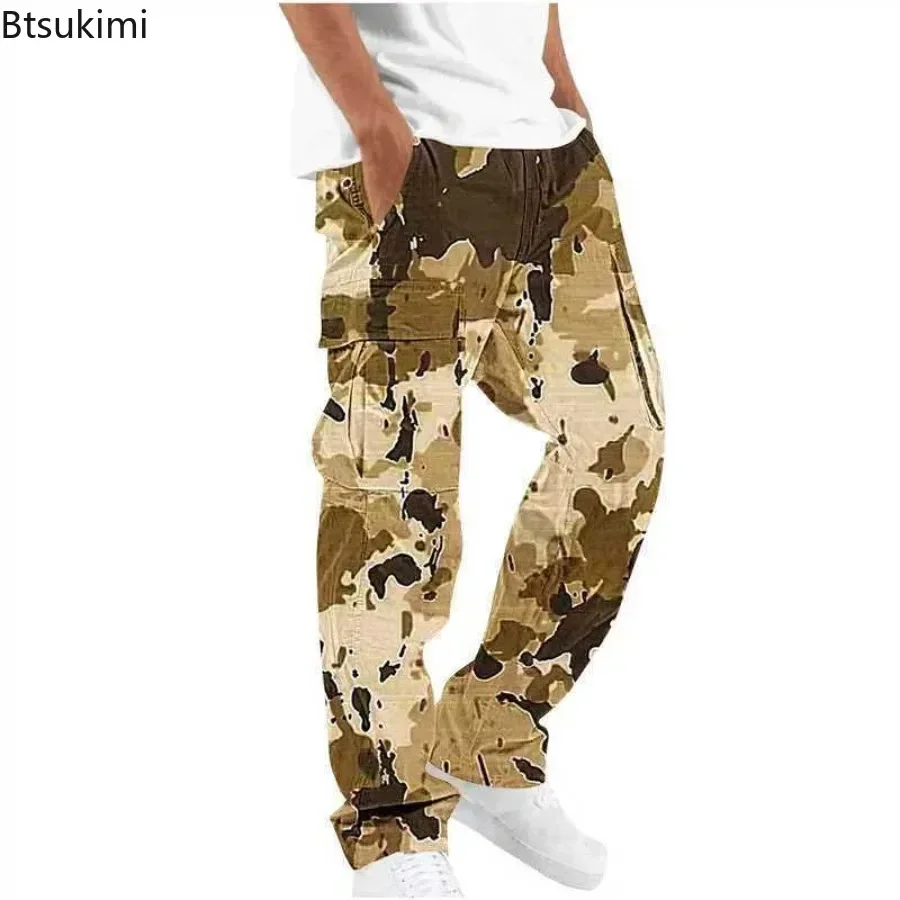 Pantaloni Cargo Mimetici da Uomo 2026, Trendy con Inserti e Multitasche, per Allenamento Outdoor, Casual, Jogger e Tuta Sportiva - immagine 6