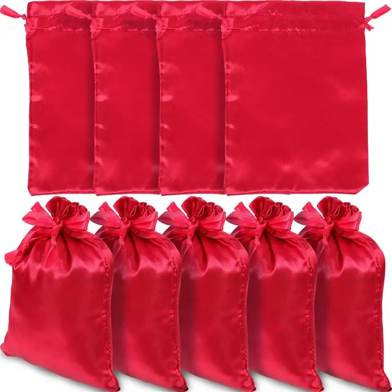

20Pcs Satin Gift Bags Drawstring Jewelry Pouches Gift Bags Wedding Party Favors Silky Satin Color Ding Cloth Jewelry Gift Bag