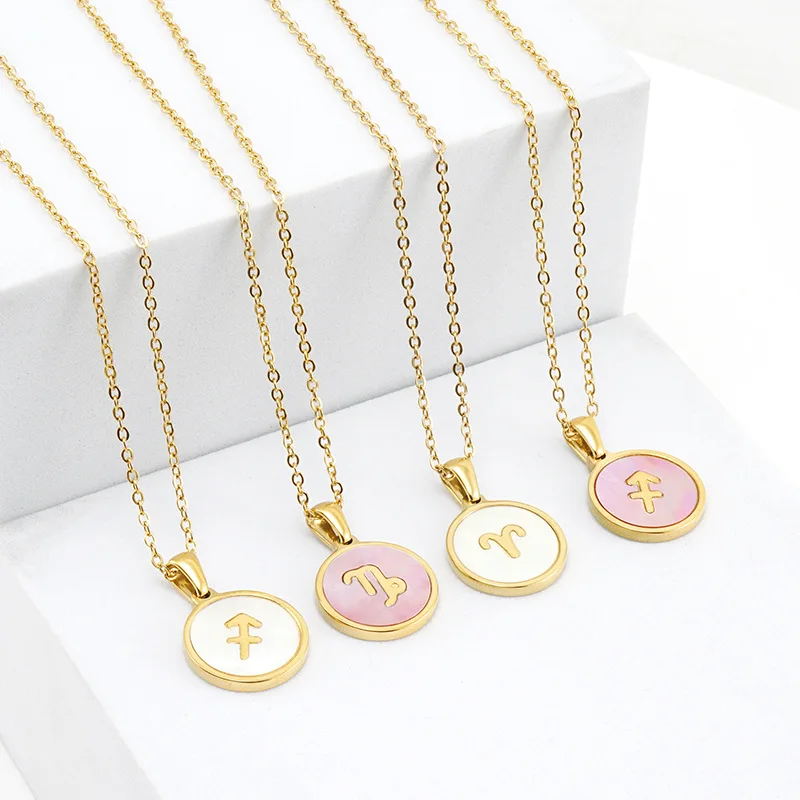Bxzyrt12ConstellationZodiacChokerNecklaceRoundForWomenMother