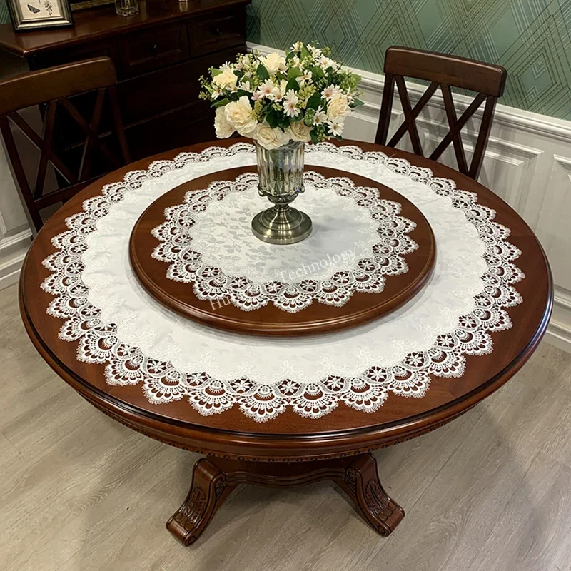 Round Table Cloth White Retro Europe Lace Dust Dining Juppe Restaurant Home Decoration table cloth