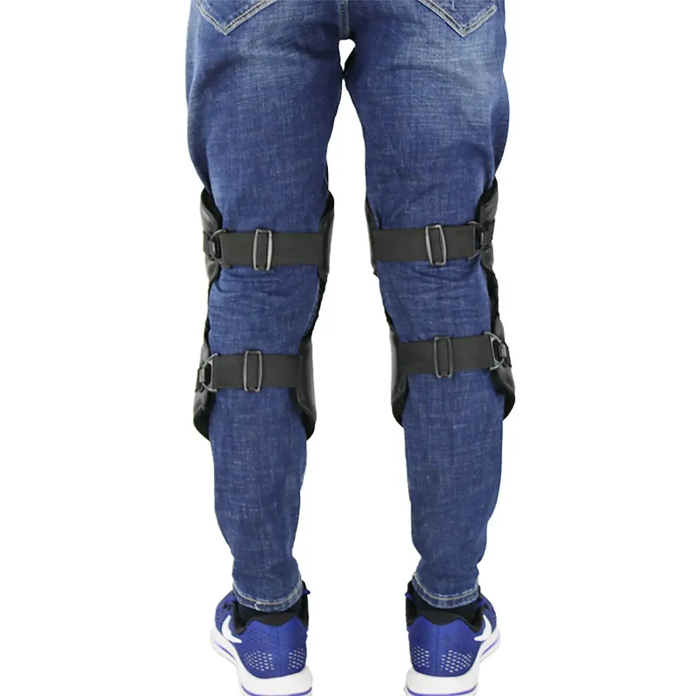 Warme Motorrad-Knieschoner aus PU-Leder, winddicht, kältebeständig, für den Winter, Outdoor-Schutzausrüstung, Zubehör – Detail 5