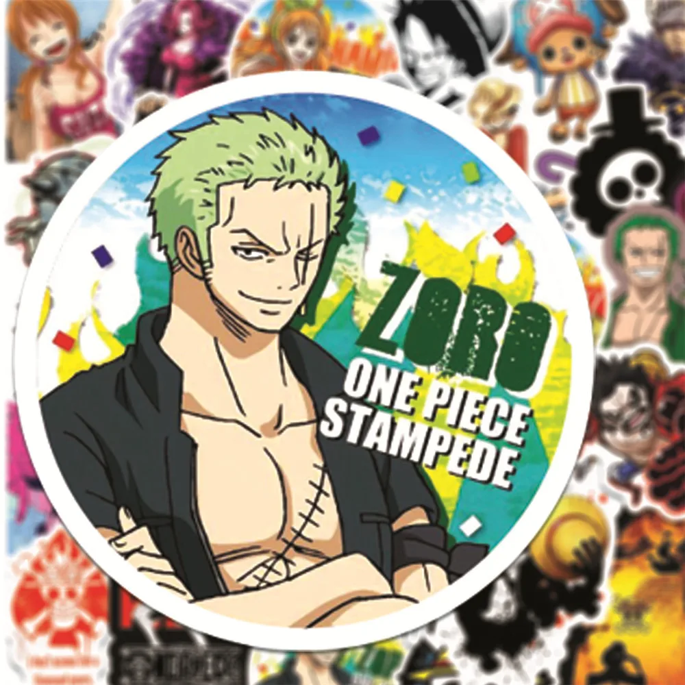 Anime stickers 50pcs One Piece Sticker Pack Waterproof Anime Stickers Cute Phone Case Kawaii Packaging Laptop Skin DIY Stationery Stickers