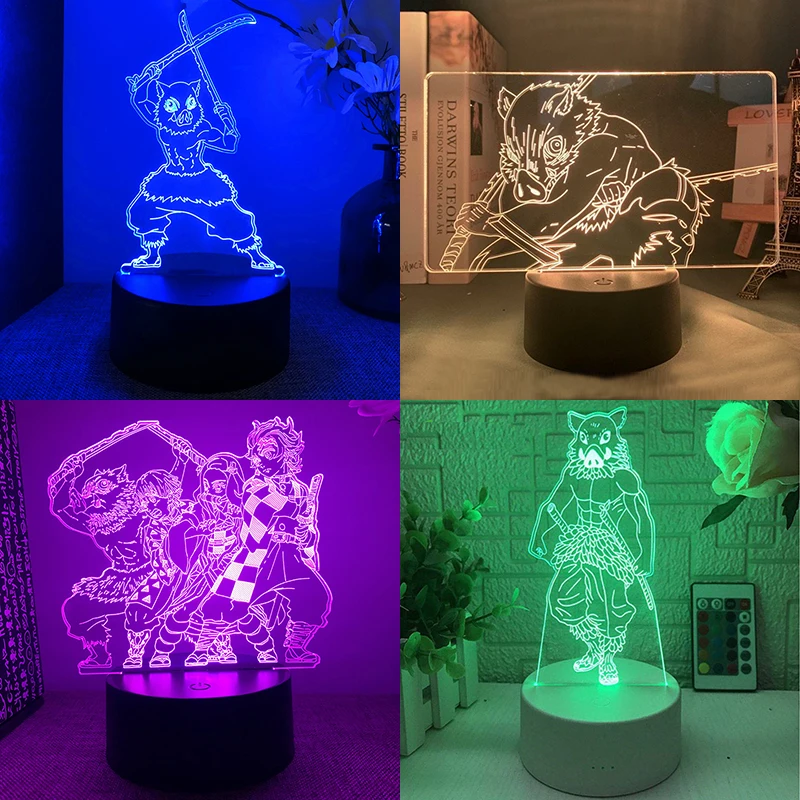 

3d Светодиодная лампа для спальни, украшение для подарка, рассекающий демонов, киметасу, нет яибы, хашибу, иносукэ, аниме, манга