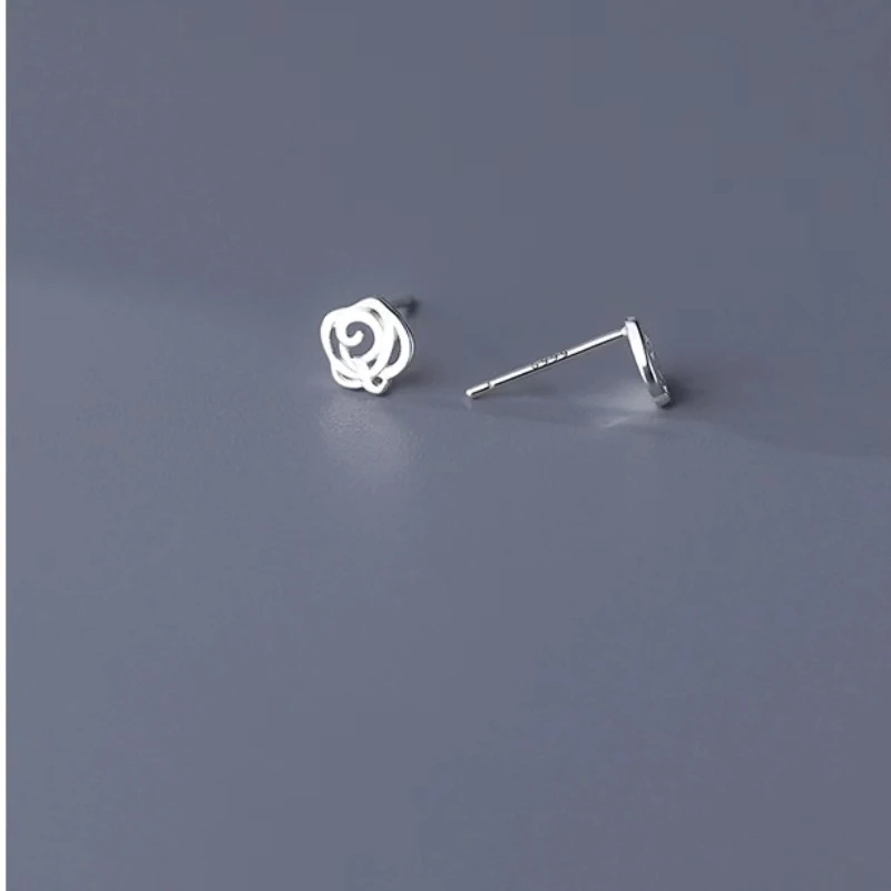 Mother's day S999 Sterling Silver tud Earrings Korean Mini Small Heart Jutterfly Stud Earrings for Women Ear Piercing Jewelry