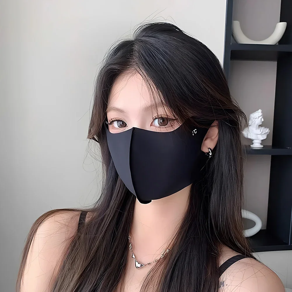 Face Mask Summer UV Protection Mask Women Cooling Ice Silk Breathable Thin Invisible Face Cover Sunscreen Anti-UV Fashionable Outdoor Gear face mask,disposable face mask,cotton face mask,womens face scarf