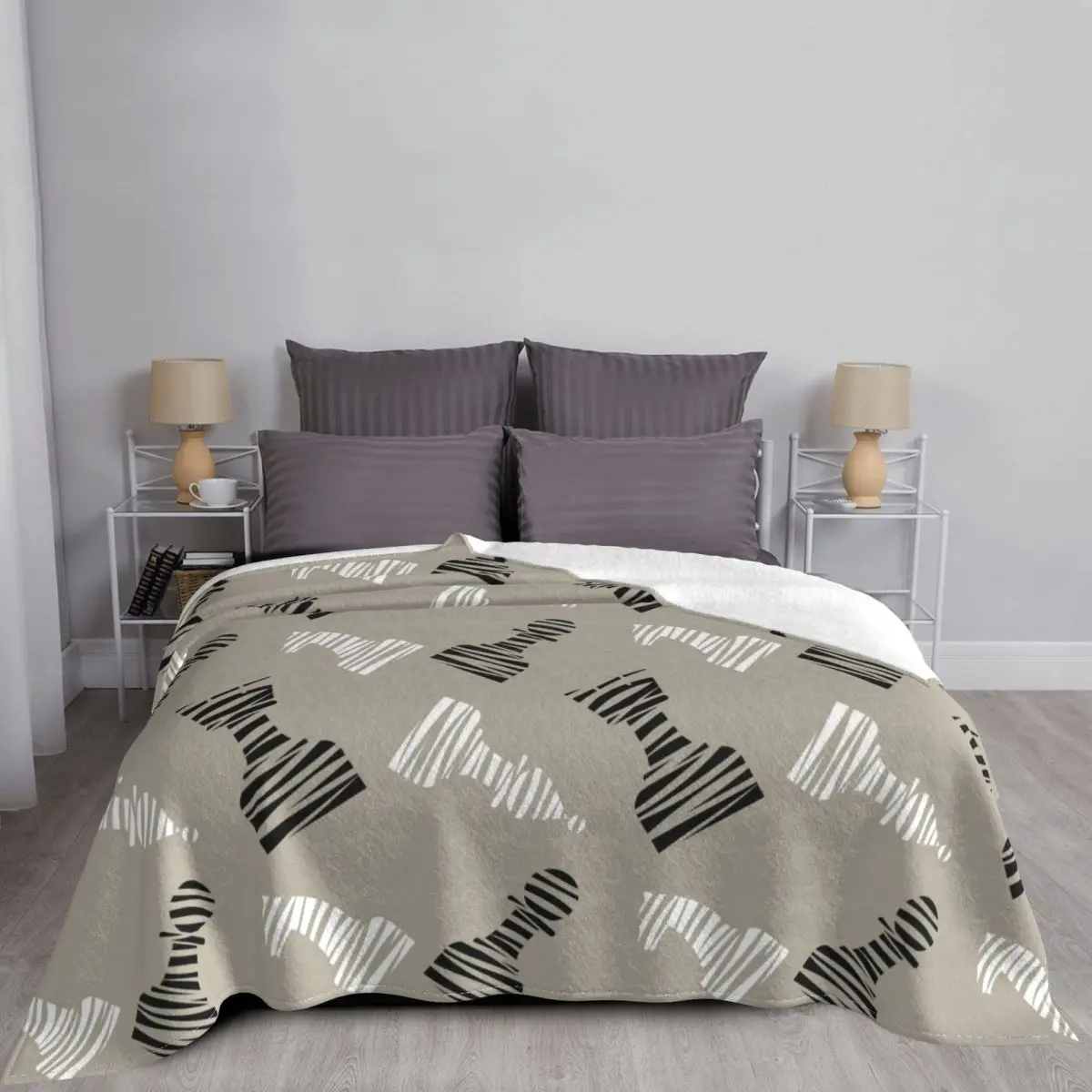 Black And White Chessmen Chess Blankets Fleece Decoration Multifunction Warm Throw Blanket for Sofa Bedroom Bedding 