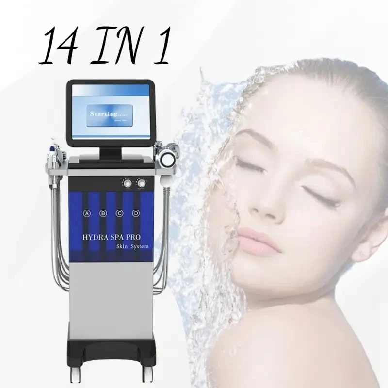 

14 in 1 Facial Deep Cleaning Ultrasonic Skin Lifting Water Knife Facial Grinding and Whitening Acrube Beauty Machine