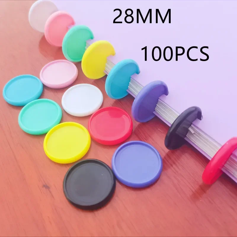 

100PCS28MM new color solid plastic binding ring loose-leaf notebook mushroom hole binding accessories