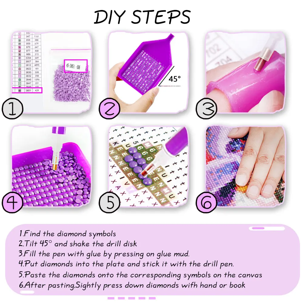 화칸 DIY 다이아몬드 페인팅 선셋 빌딩 다이아몬드 모자이크 풍경 꽃 완성 키트 장식 그림