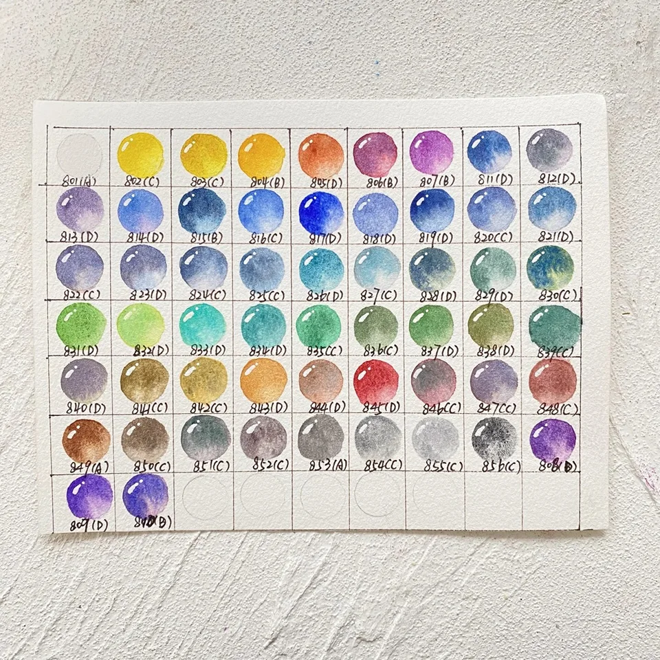 Mijello Mission Tourmaline Two-Tone Granulation Watercolor package 56 colors  0.5ml/1ml/2ml Artist Beginner Student Supplies - AliExpress