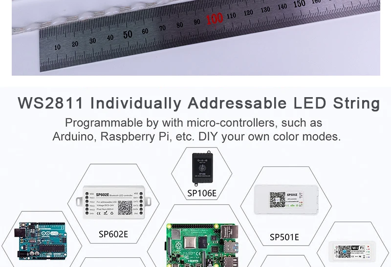 LED String Lights Dream Color Accessories WS2811 RGBIC Addressable Individually Fairy Light 5V Room TV Party Kitchen Decoration