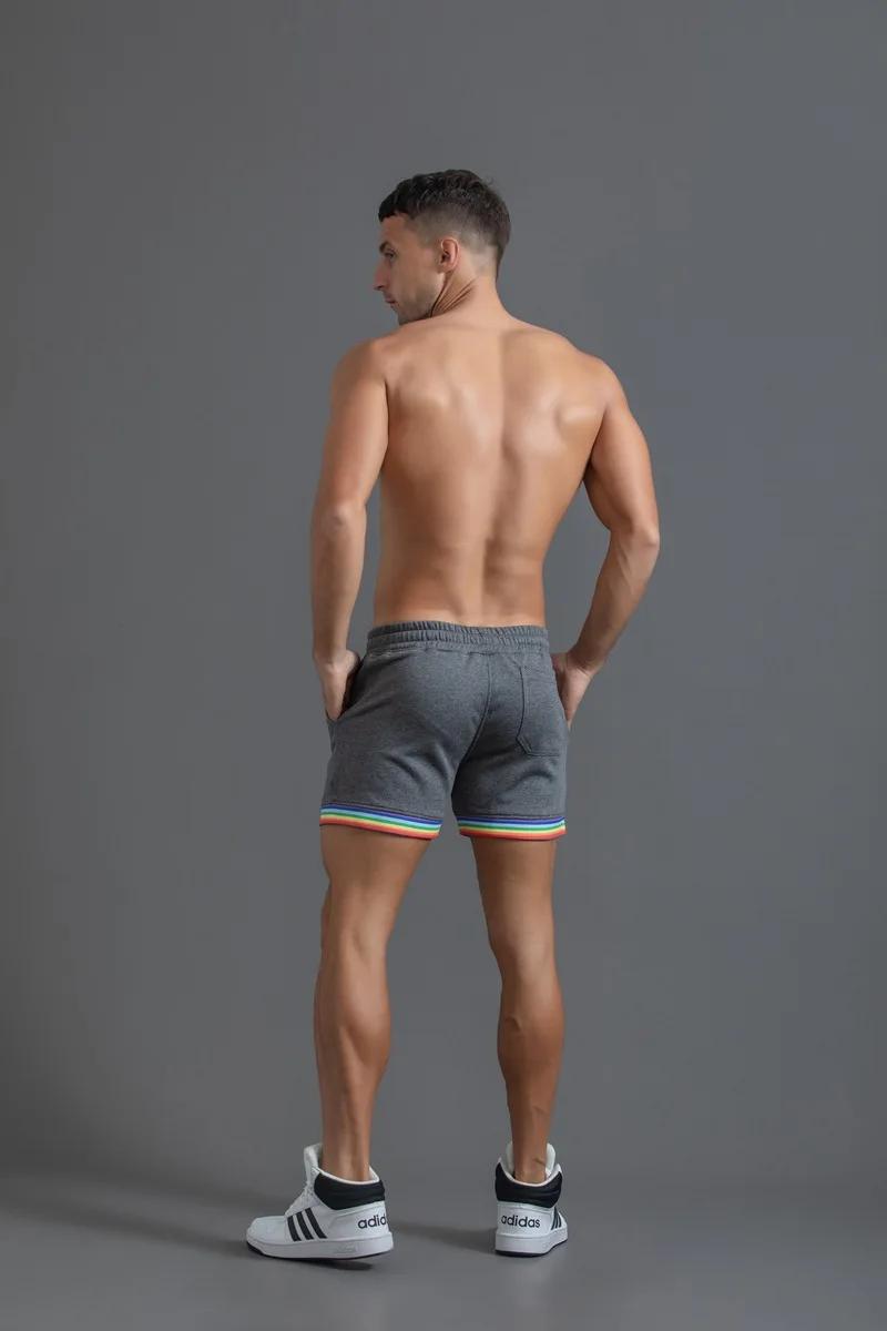 Summer Cotton Sports Casual Shorts Men's Three-quarter Pants Plus Size Casual Men's Drawstring Pants Rainbow Print 2