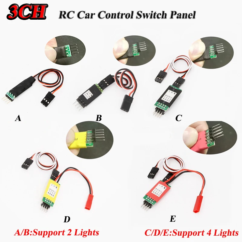 Oumefar Panel De Control LED Para Coche RC | 3 Canales | Encendido/Apagado | Lámparas 5mm | Accesorio RC