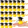 48PC Graduation Rubber Ducks Graduation Gift  Duck Party Bath Duck for Student Graduation Gifts Party Favor Cap 1