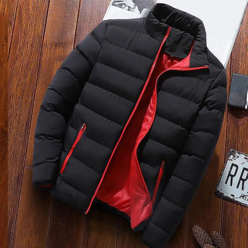 Fleece Jacket Stylish Men Coat Temperament Casual Coat Loose Warm Pockets Jacket Thickened