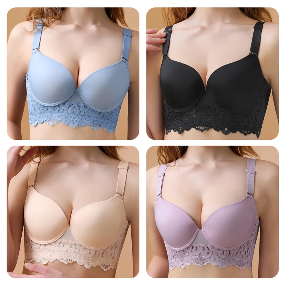 Comfy Bra for Woman Plus Size Soft Underwire Seamless 3d Cup Lace Brassiere Push Up Underwear Sexy Lingerie