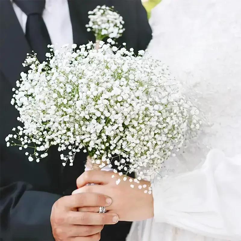 90Heads Artificial Flowers Branch Plastic Gypsophila DIY Floral Bouquets for Handmade Wedding Engagement Party Home Decorations