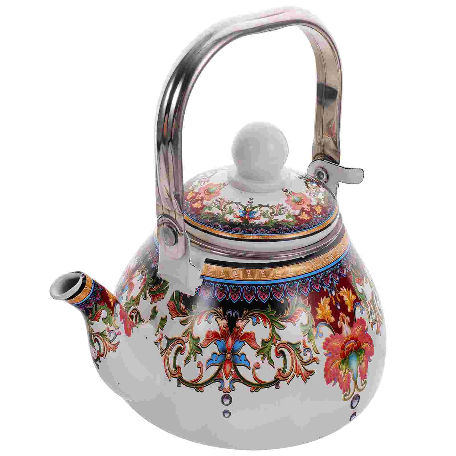 Enamel Teapot Kettle Large Portable Household Serving Teakettle for Loose Kungfu Enameled
