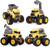 4 Pcs Pull Back Cars Construction Excavator Toy Truck Friction Powered Push/Go Toy Cars for 3+ Year Old Toddlers Kids Boys Girls 1
