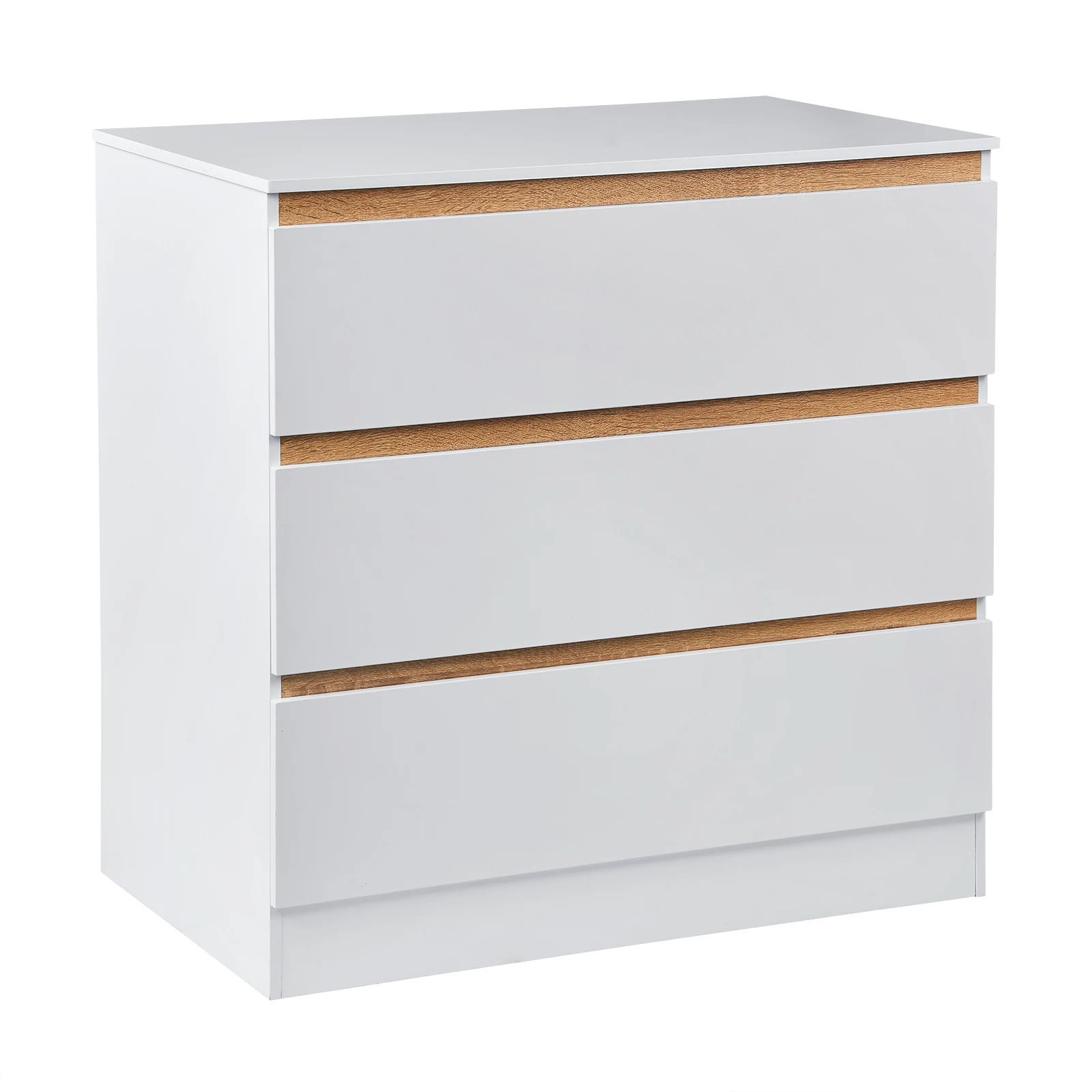 Comodino Moderno Con 2 Cassetti - Design Scandinavo Bianco E Dorato 40x25x51cm - Foto 7