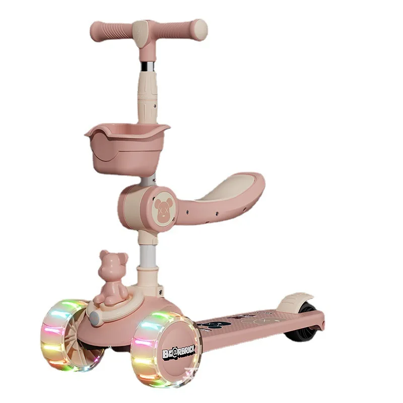 Children's Scooter Three in One Foldable To 3-7 Year Old Sliding Roller Coaster New Children's Scooter Baby Balance Car