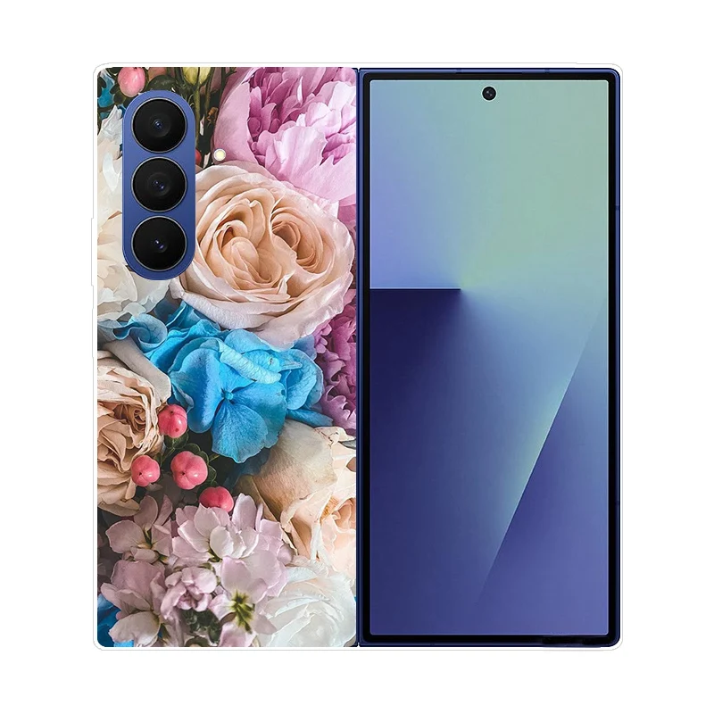 Transparent Luxury Painted Hard Case for Samsung Galaxy Z Fold 7