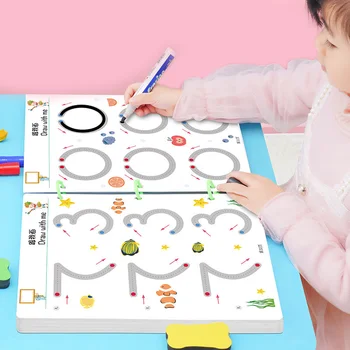 Montessori Math Toys Drawing Tablet Pen Control Hand Training Math Match Game Book Learning Educational Toys For Children Kids 1