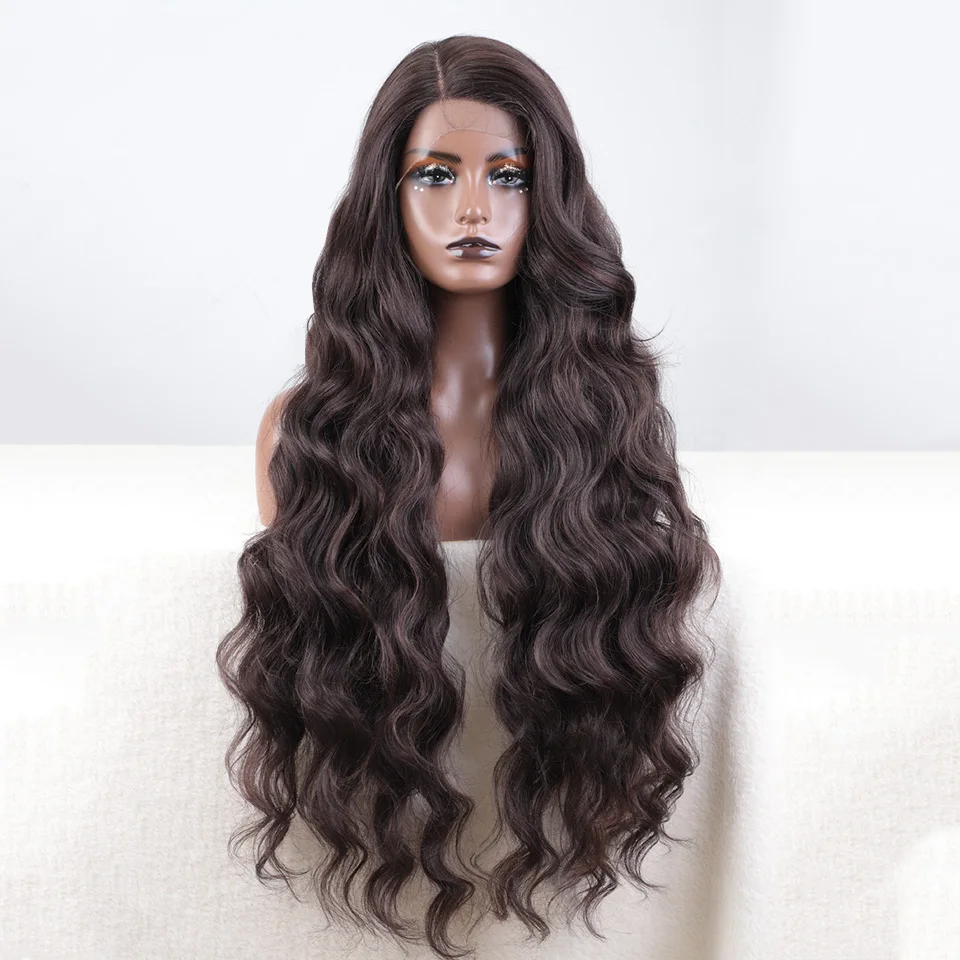 Synthetic Lace Front Wigs For Women 30 Inch Body Wavy Wigs Comfortable & Breathable For Party Daily Wear Heat Resistant Fiber