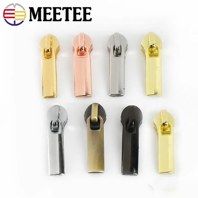 20pcs Meetee Zipper Sliders for 3# Nylon Zippers Tapes Puller Jacket Pocket Decor Zip Head Bag Repair Kit DIY Sewing Accessories