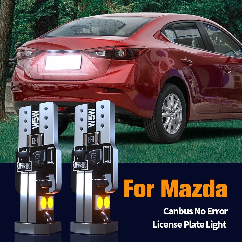 

2x LED License Plate Light Bulb Lamp W5W T10 For Mazda 2 DY DE DH DL DJ 3 BK BL BM BN 5 6 GG GH GJ CX-3 CX-5 CX-7 CX-9 MX-5 RX-8