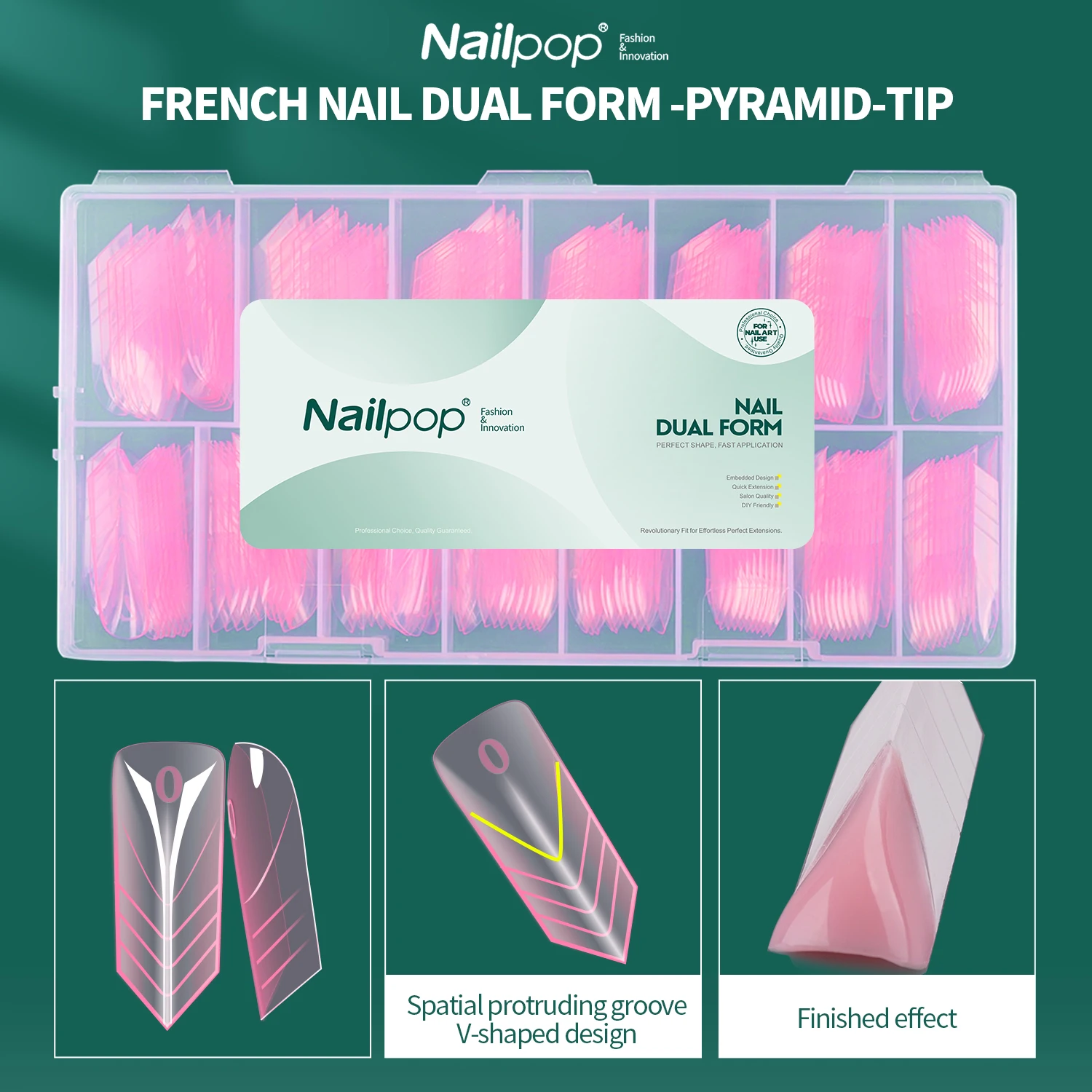 네일팝 네일 폼 피라미드 팁 공간적으로 돌출되는 홈 디자인 15가지 사이즈 프렌..