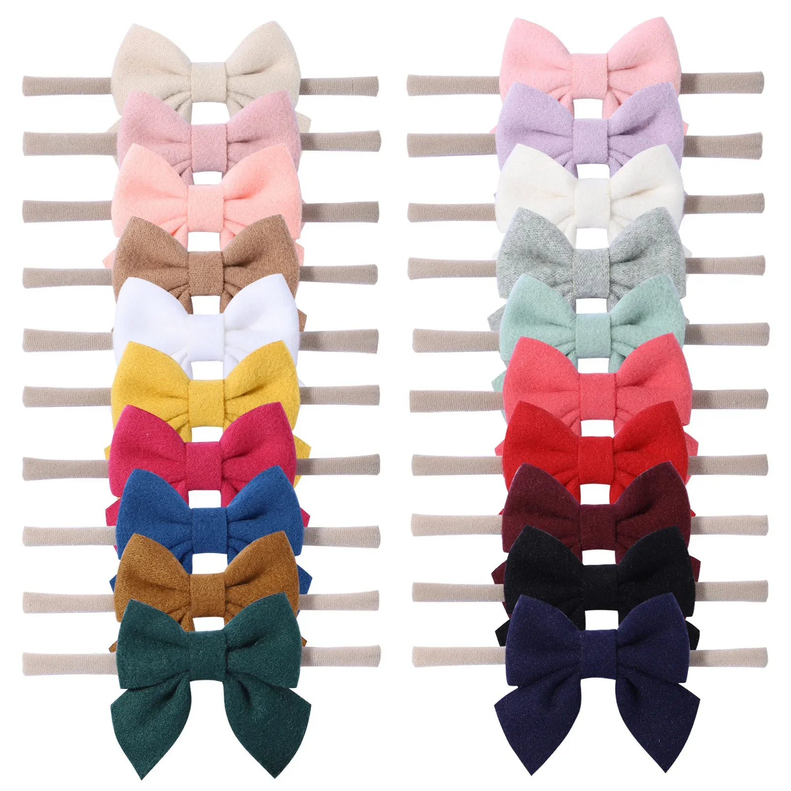 

1 Pcs Ins Fashion Soild Color Linen Hair Kids Bow Bands for Baby Girls Soft Nylon Handmade Toddlers Hairbands Hair Accessories