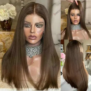 360 Lace Front Wig Soft Straight Light Brown U Part Wig Human Hair for Women Glueless13x4 13x6lace wig Remy Braizilian Hair Wig