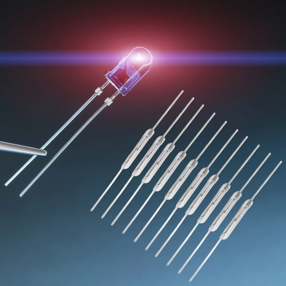 10 Pcs N/O Reed Switch 2*14mm Magnetic Switch Vibration-resistance Normally Open Magnetic Induction Switch for Arduino